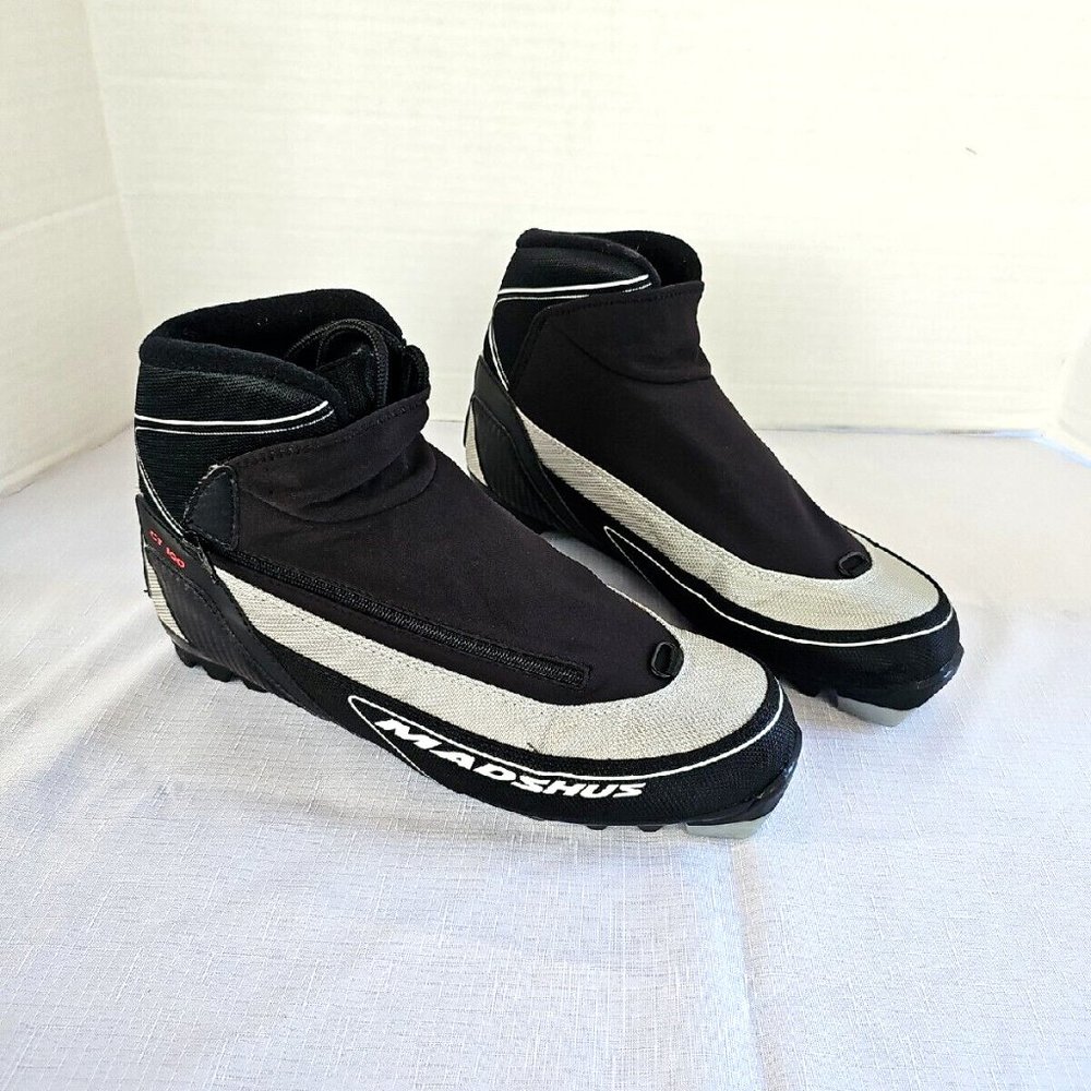 Madshus CT100 Nordic Cross Country Ski Boots Size US9 EU42 Black & Gray EUC